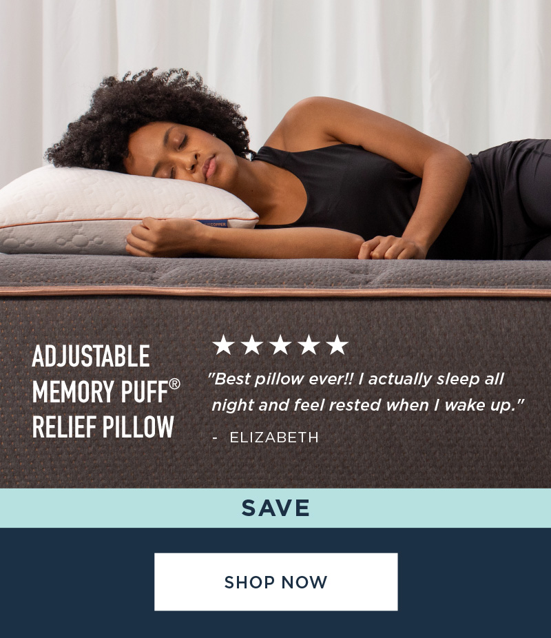 SAVE ADJUSTABLE MEMORY PUFF RELIEF PILLOW