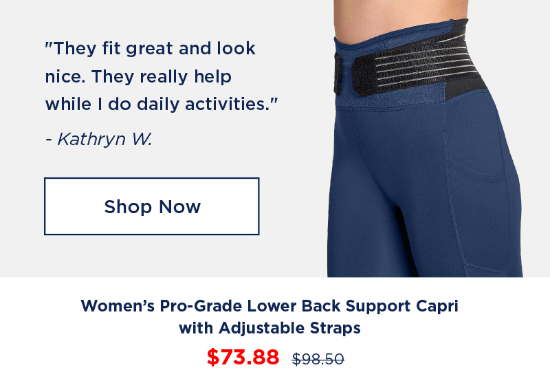 Women's Pro-Grade Lower Back Support Capri with Adjustable Straps