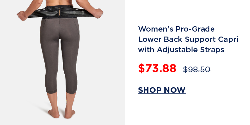 Women's Pro-Grade Lower Back Support Capri with Adjustable Straps