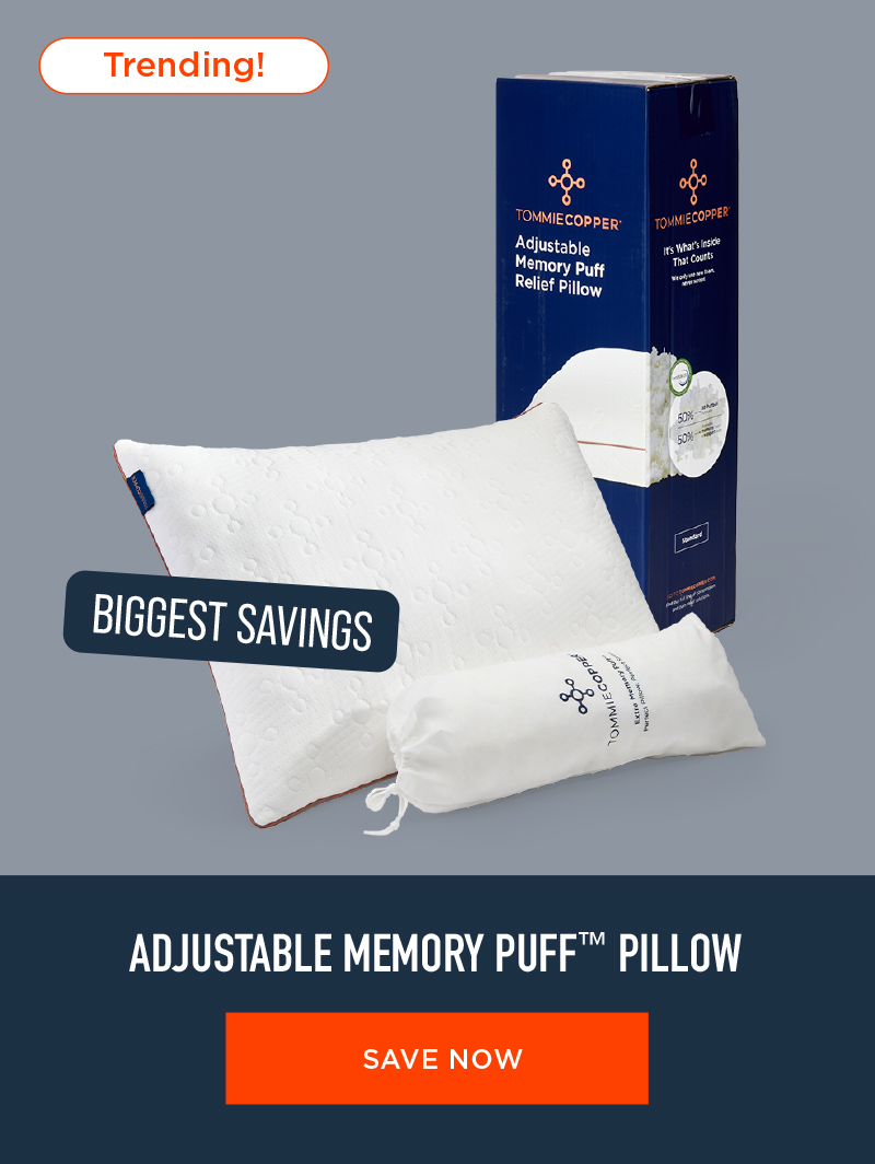 ADJUSTABLE MEMORY PUFF PILLOW SAVE NOW