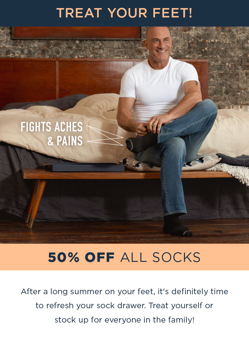 Treat Your Feet! 50% Off All Socks