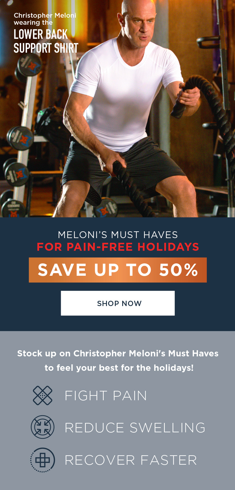 MELONI'S MUST HAVES FOR PAIN FREE HOLIDAYS SAVE UP TO 50% SHOP NOW