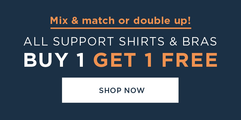 MIX & MATCH OR DOUBLE UP! COMPRESSION BRAS & SHIRTS BUY 1 GET 1 FREE SHOP NOW!