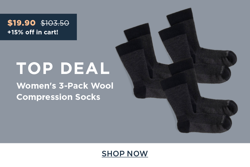 TOP DEAL Women's 3-Pack Wool Compression Socks