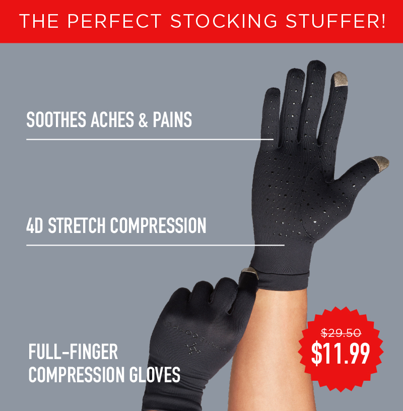 THE PERFECT STOCKING STUFFER! FULL FINGER COMPRESSION GLOVES $11.99