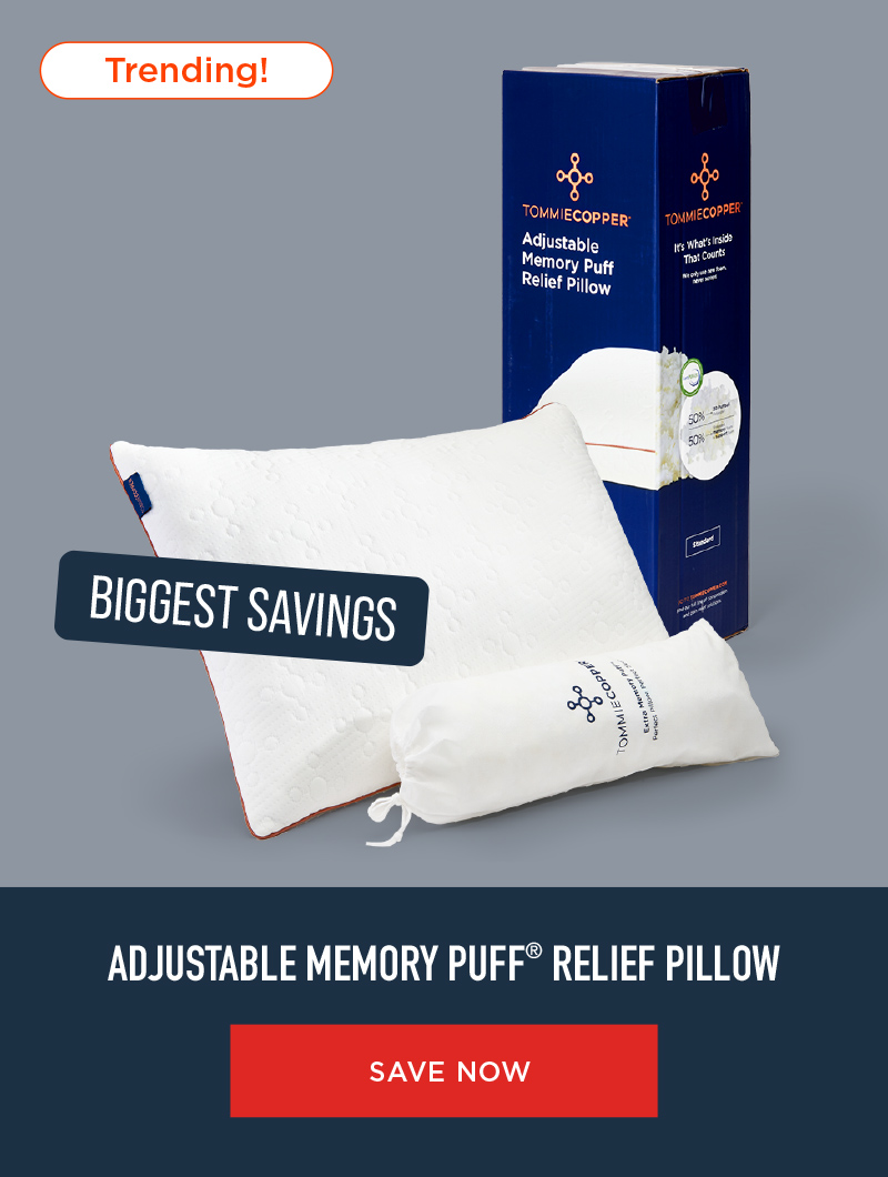 ADJUSTABLE MEMORY PUFF RELIEF PILLOW SAVE NOW