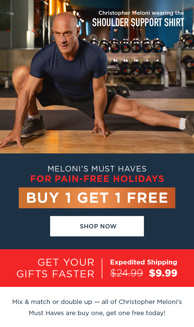 MELONI'S MUST HAVES FOR PAIN FREE HOLIDAYS BUY 1 GET 1 FREE SHOP NOW