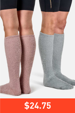 Women's 2-Pack Snuggle Over the Calf Gripper Socks