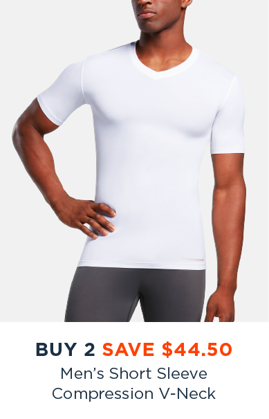 BOGO FREE MEN'S SHORT SLEEVE COMPRESSION V-NECK SHIRT