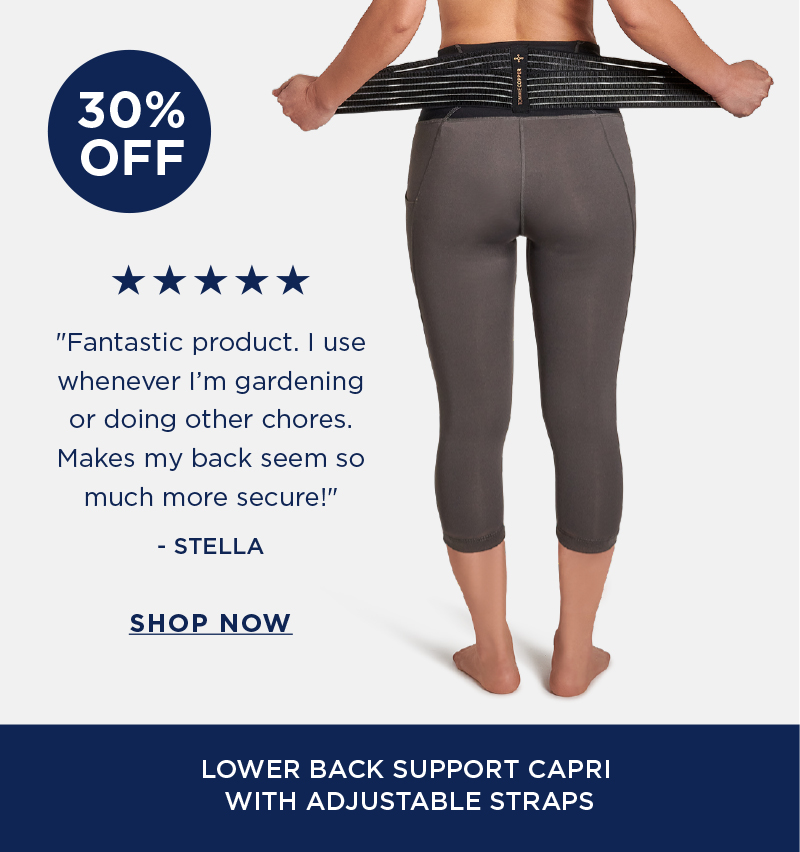 Women's Pro-Grade Lower Back Support Capri with Adjustable Straps