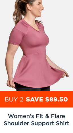 WOMEN'S FIT AND FLARE SHOULDER SUPPORT SHIRT