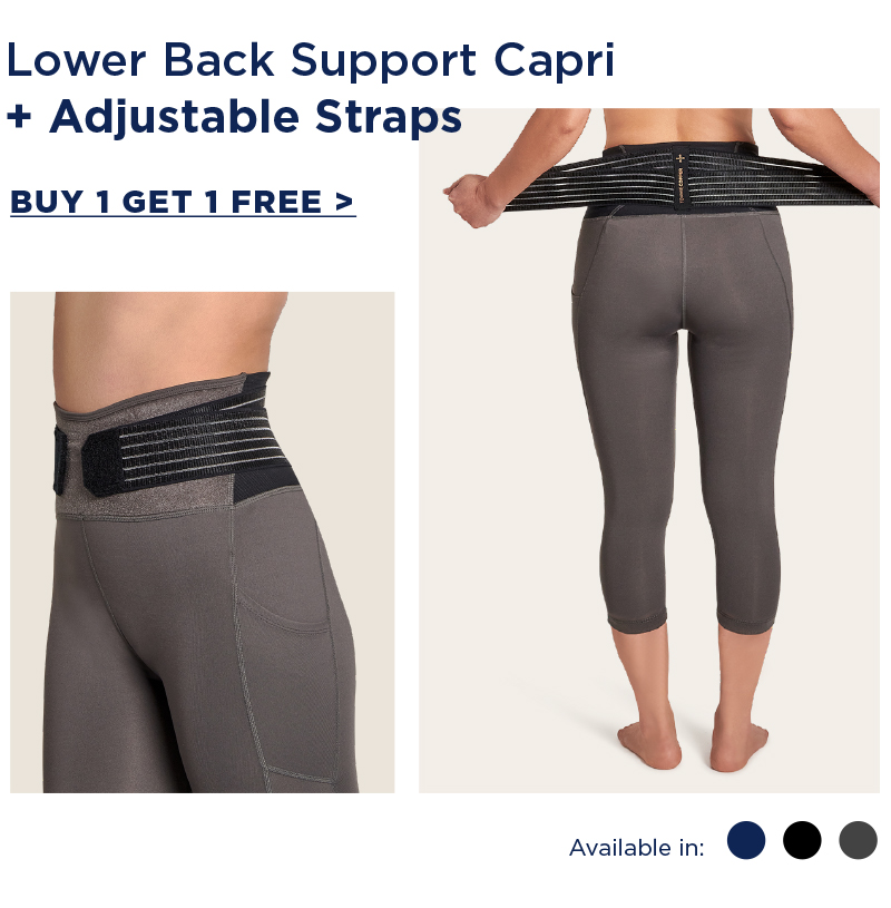 Women's Pro-Grade Lower Back Support Capri with Adjustable Straps