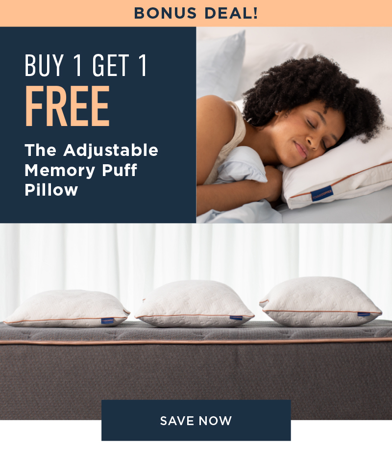 BONUS DEAL! BUY1 GET 1 FREE THE ADJUSTABLE MEMORY PUFF PILLOW SAVE NOW