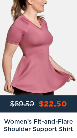 WOMEN'S FIT AND FLARE SHOULDER SUPPORT SHIRT