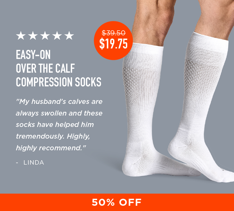 EASY ON OVER THE CALF COMPRESSION SOCKS 50% OFF