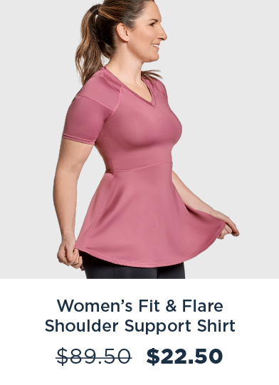 WOMEN'S FIT & FLARE SHOULDER SUPPORT SHIRT