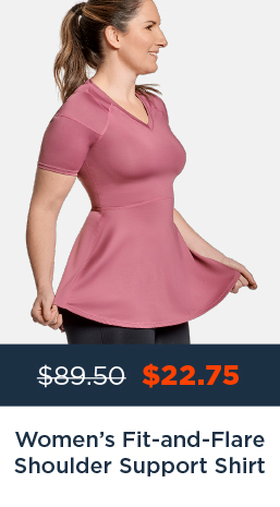 WOMEN'S FIT AND FLARE SHOULDER SUPPORT SHIRT