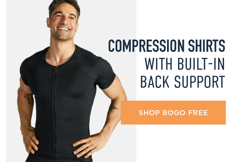 COMPRESSION SHIRTS WITH BUILT IN BACK SUPPORT BOGO FREE