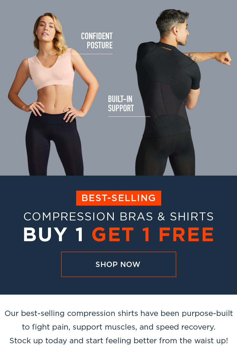 BEST SELLING COMPRESSION BRAS & SHIRTS BUY 1 GET 1 FREE SHOP NOW