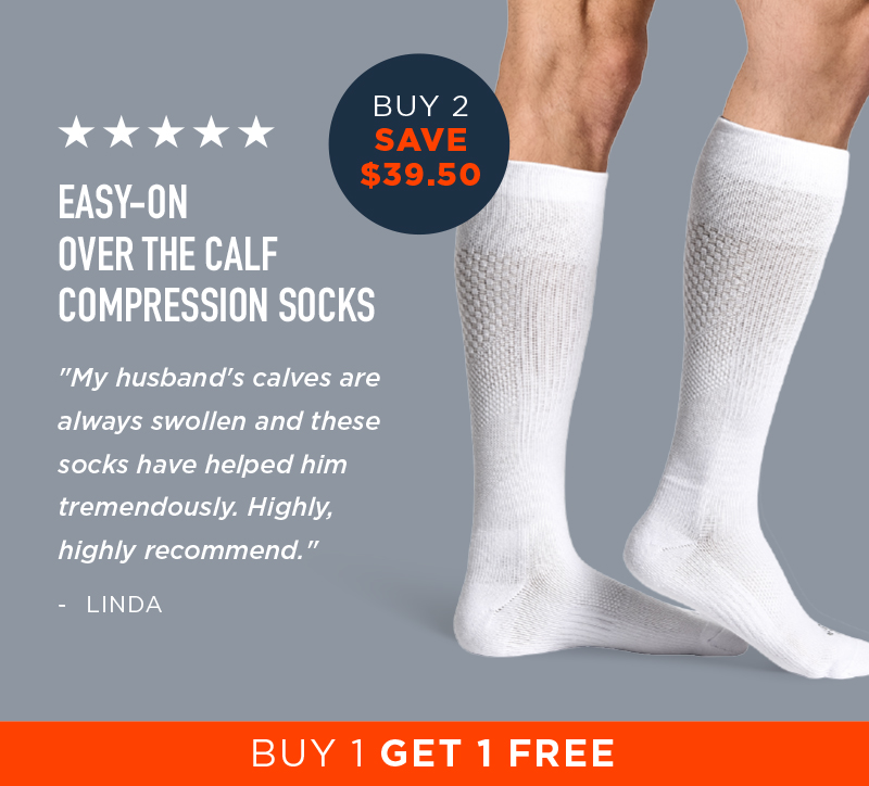 EASY ON OVER THE CALF COMPRESSION SOCKS BUY 2 SAVE $39.50