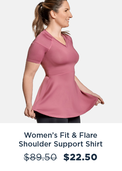 WOMEN'S FIT & FLARE SHOULDER SUPPORT SHIRT