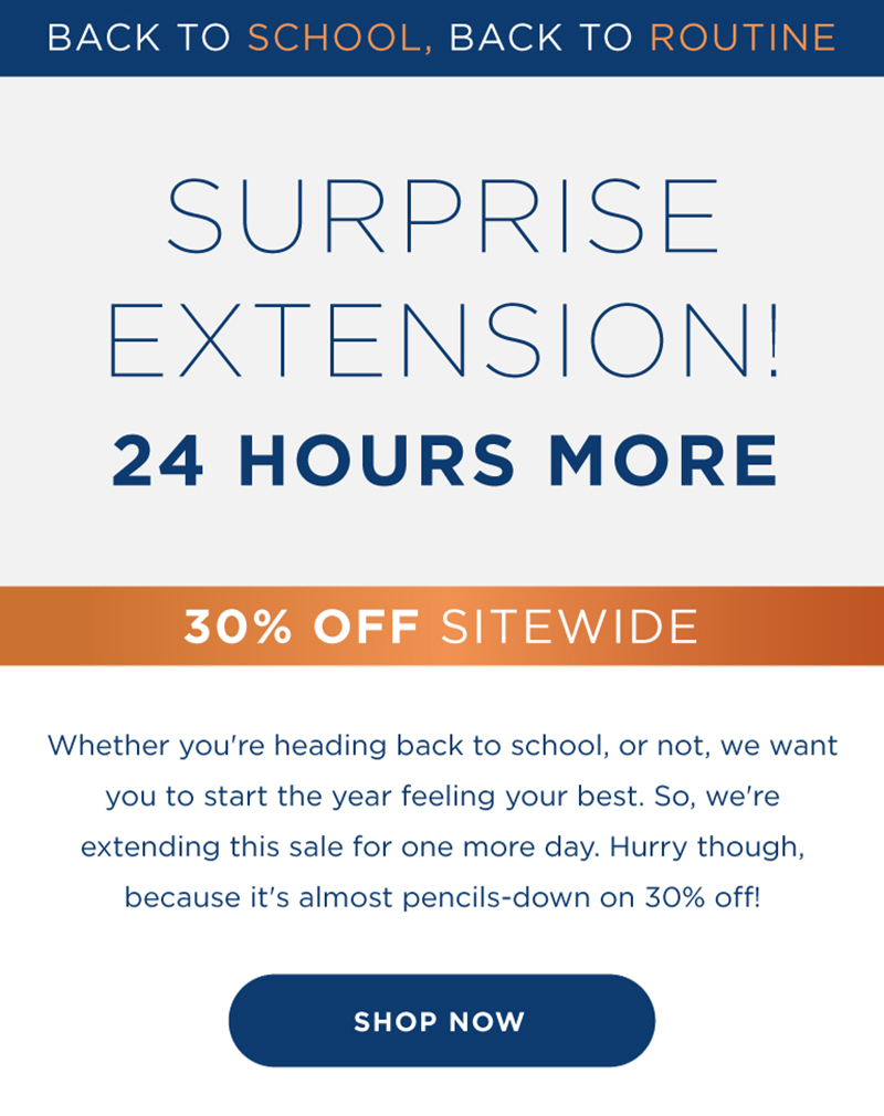 Surprise Extension - 30% Off Sitewide