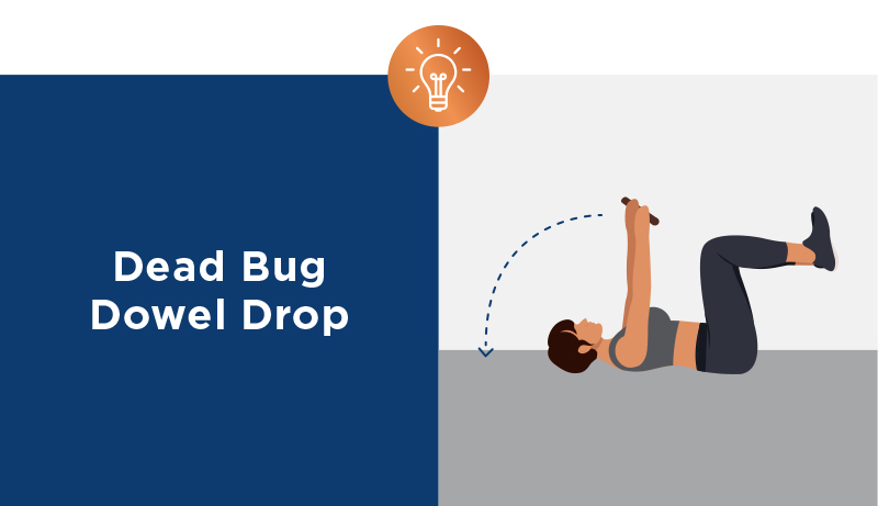 Dead Bug Dowel Drop