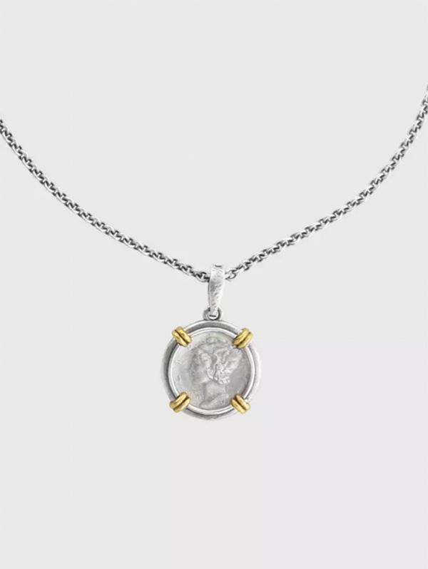 Mercury coin necklace