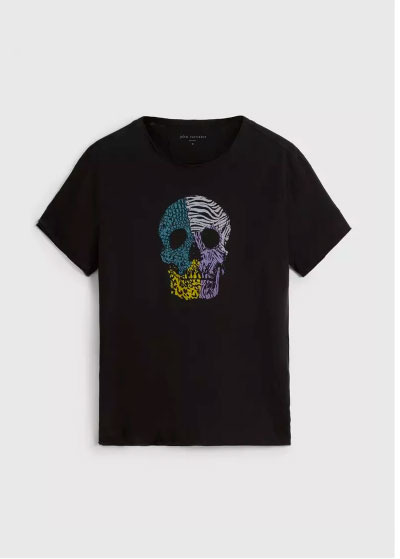 ANIMAL PATTERN SKULL TEE