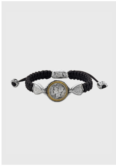 CORDED MERCURY COIN BRACELET