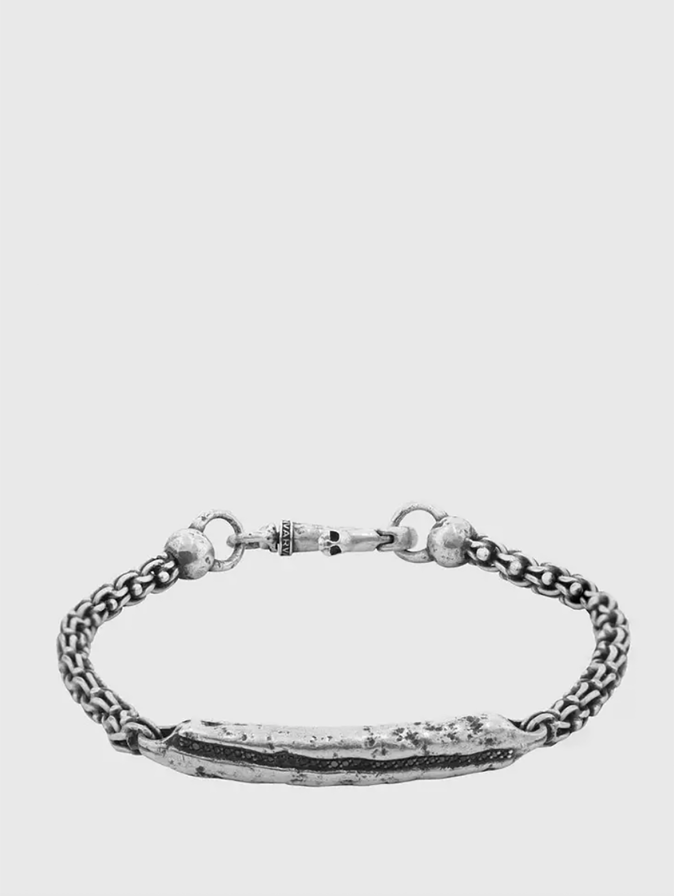 ID BRACELET WITH BLACK DIAMONDS