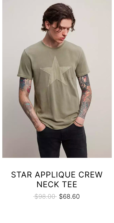 STAR APPLIQUE CREW NECK TEE