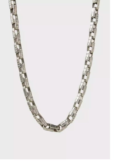 DISTRESSED SILVER CHAIN NECKLACE