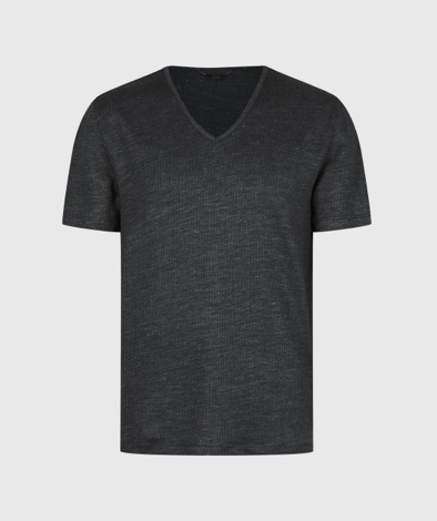 RIBBED V-NECK TEE