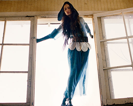 Woman posing at window