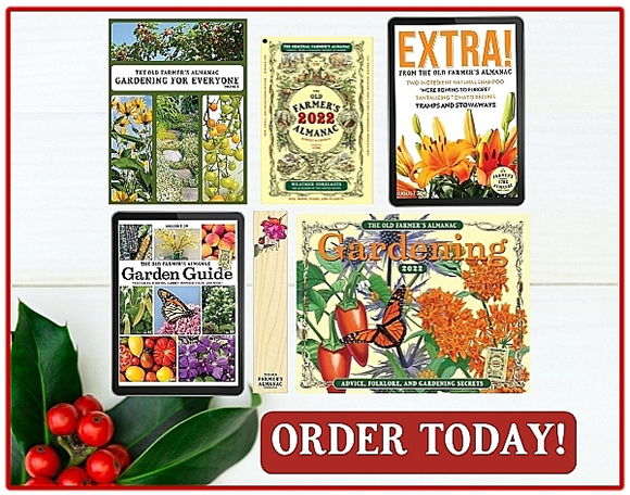 Gardening for Everyone, The 2022 Old Farmer's Almanac, EXTRA! Digital Magazine, Garden Guide Online Library, Hummingbird Bookmark, 2022 Gardening Calendar