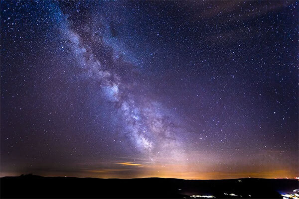 Night sky with stars and Milky Way