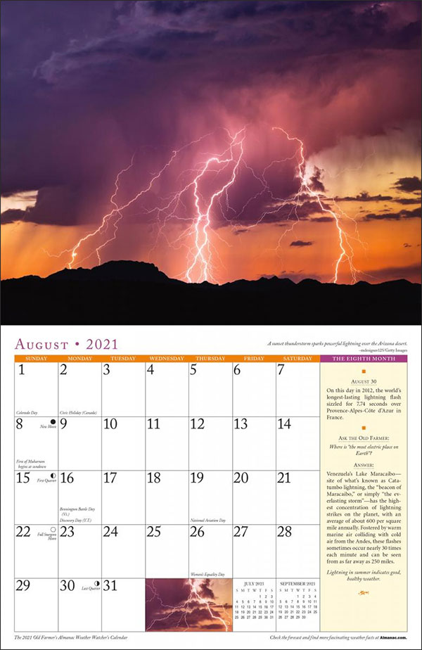 Weather Calendar Page