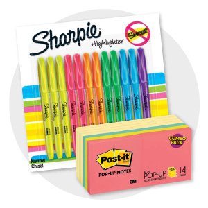 Free Highlighters + Post-It Notes