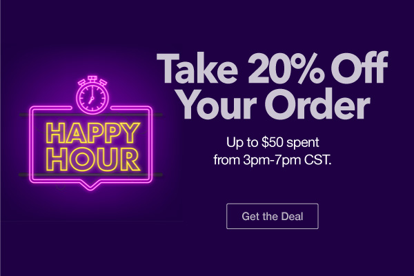 Happy Hour 3PM-7PM: 20% off up to $50