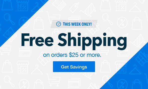 This week only: Free shipping on any order over $25