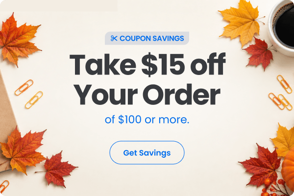 $15 Off Your Order of $100 or more