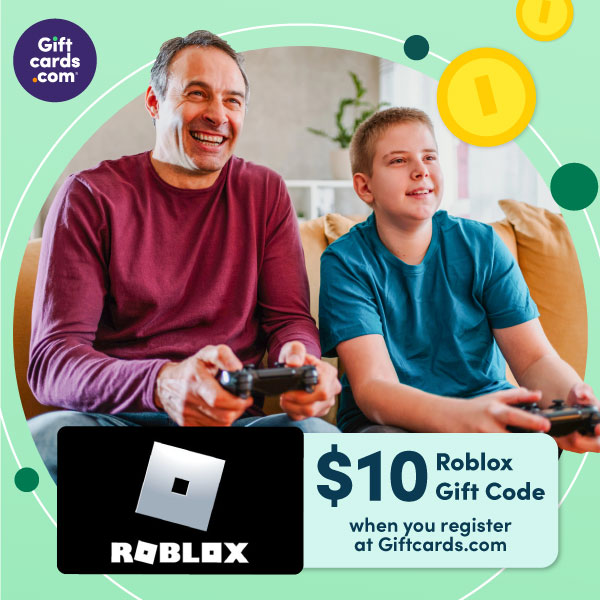 Giftcards.com. $10 Roblox Gift Code when you register at Giftcards.com