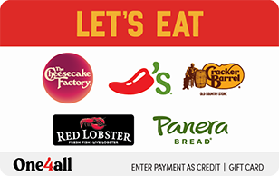 One4all Let's Eat gift card
