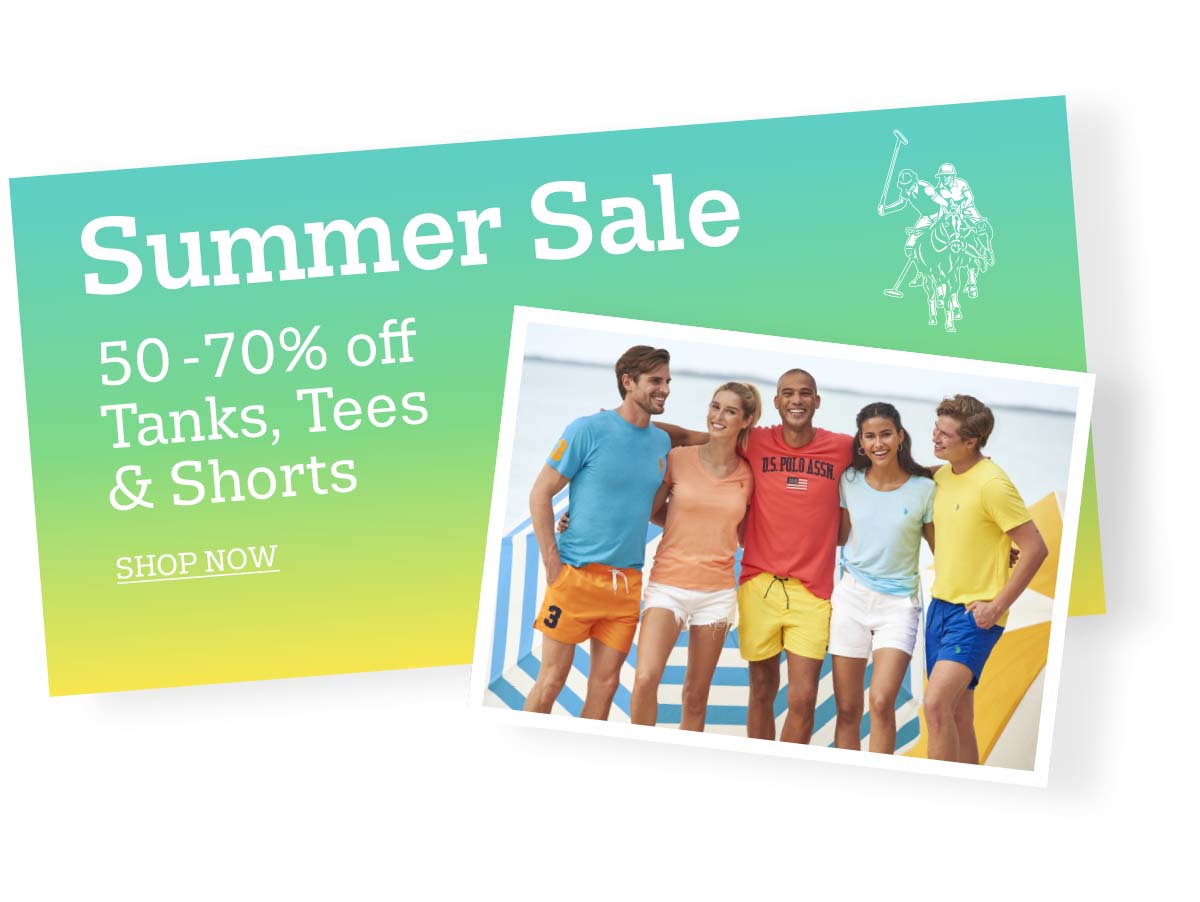 Summer SALE 50-70% off Tanks, Tees & Shorts