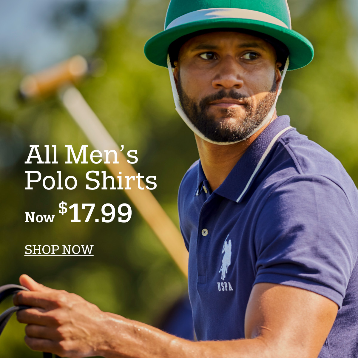 All Men's Polo Shirts $17.99