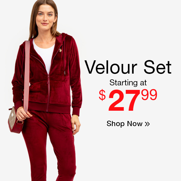 Velour Set starting at $27.99 Shop now