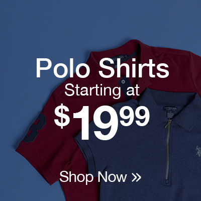 Polo shirts starting at $19.99 shop now