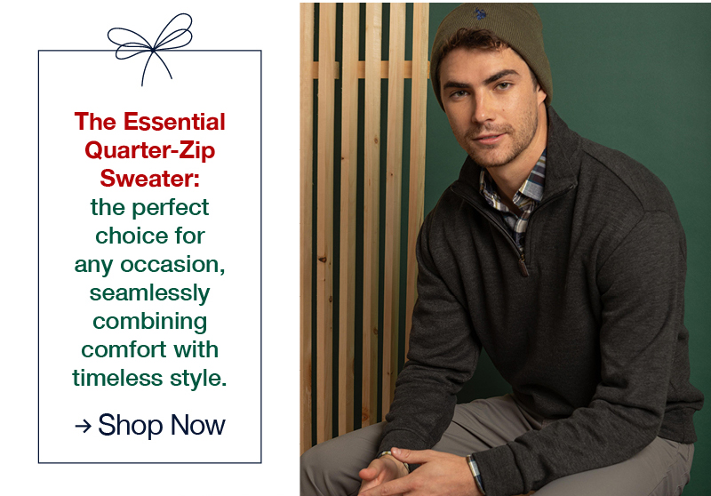 The Essential Quarter-Zip Sweater: the perfect choice for any occasion, seamlessly combining comfort with timeless style. Shop now