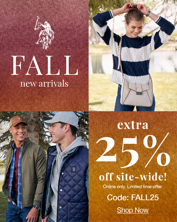 Fall new arrivals: Extra 25% off site-wide! Online only. Limited time offer. Code:FALL25 shop now